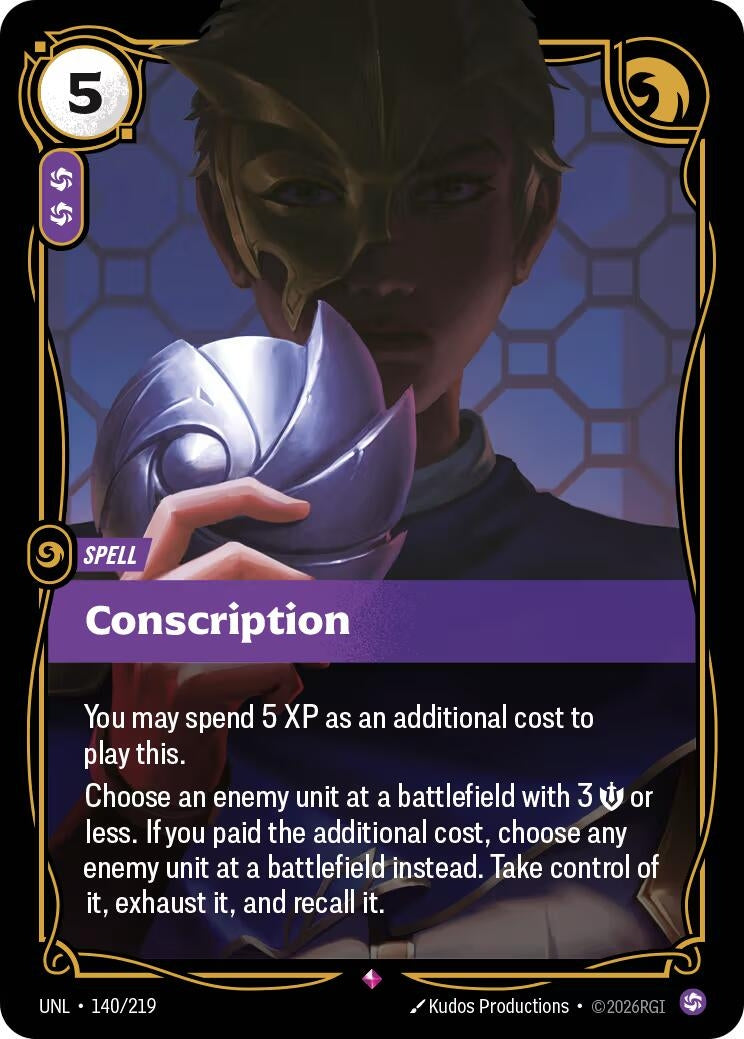 Image for Conscription (140/219) (Unleashed) (UNL) - Riftbound: League of Legends Trading Card Game