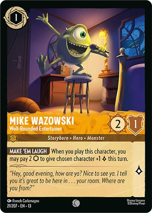 Image for Mike Wazowski - Well-Rounded Entertainer (21/207) (Attack of the Vine!) (13) - Disney Lorcana
