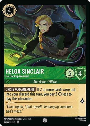 Image for Helga Sinclair - No Backup Needed (73/204) (Wilds Unknown) (12) - Disney Lorcana