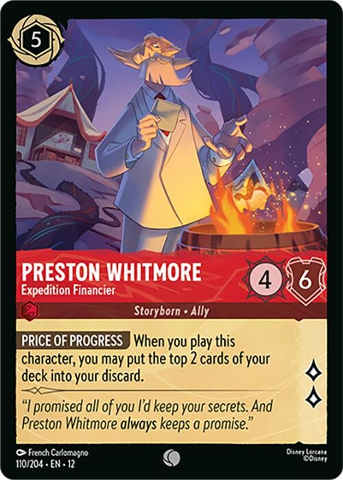 Image for Preston Whitmore - Expedition Financier (110/204) (Wilds Unknown) (12) - Disney Lorcana