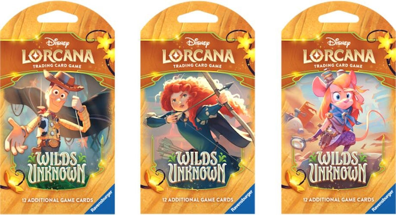 Image for Disney Lorcana: Wilds Unknown Sleeved Booster Pack Art Bundle [Set of 3] - Disney Lorcana
