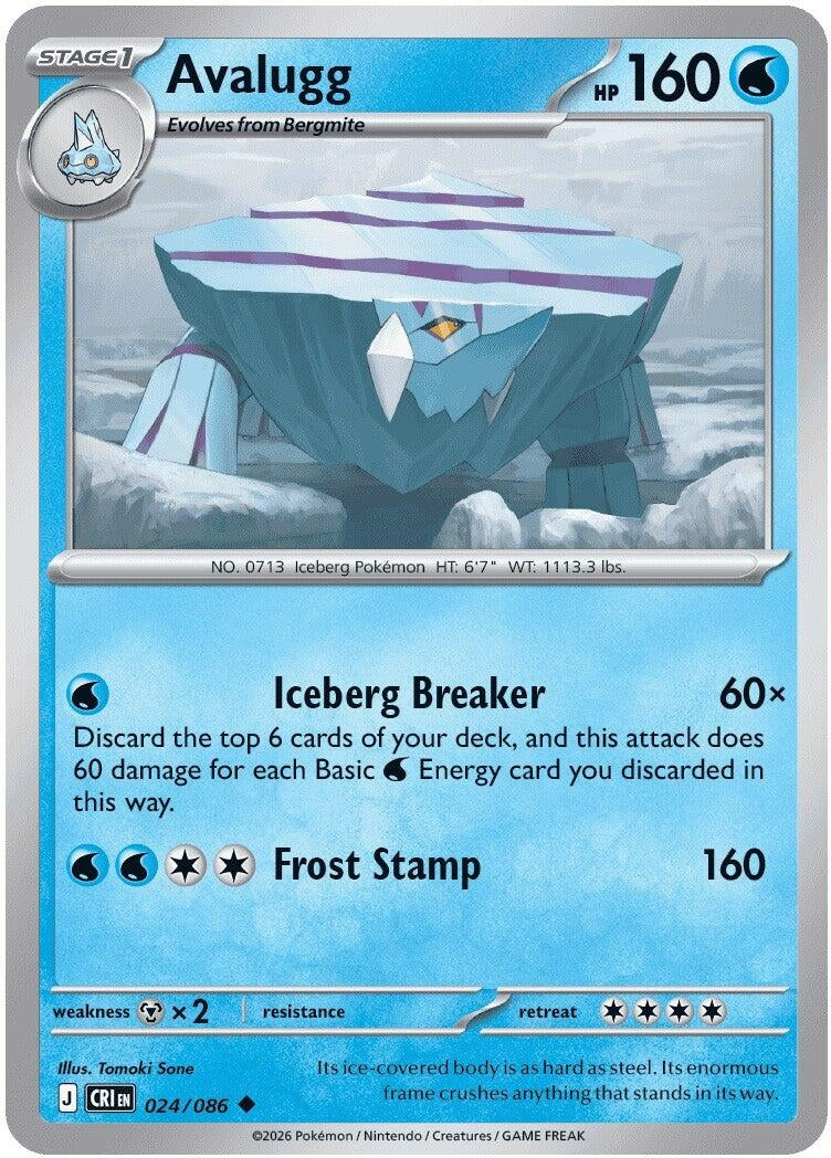 Image for Avalugg (024/086) (ME04: Chaos Rising) - Pokemon