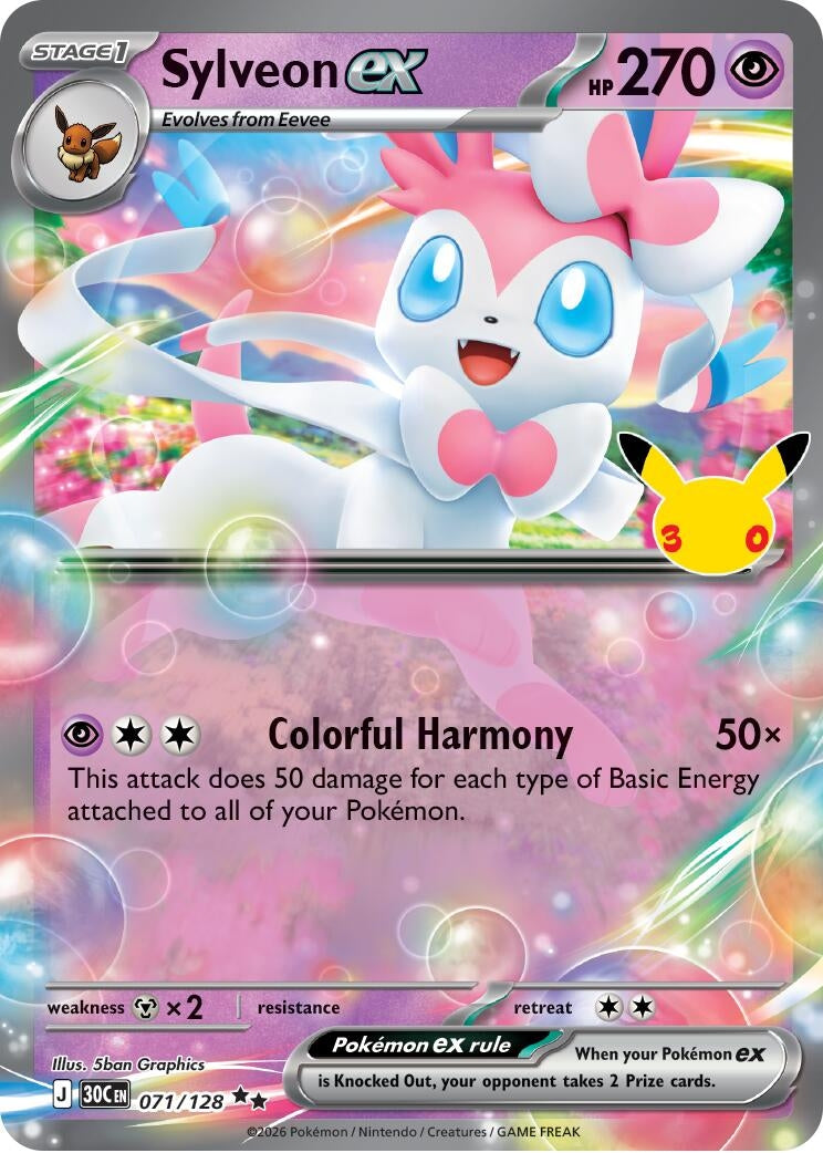Image for Sylveon ex (071/128) (ME: 30th Celebration) (30C) - Pokemon