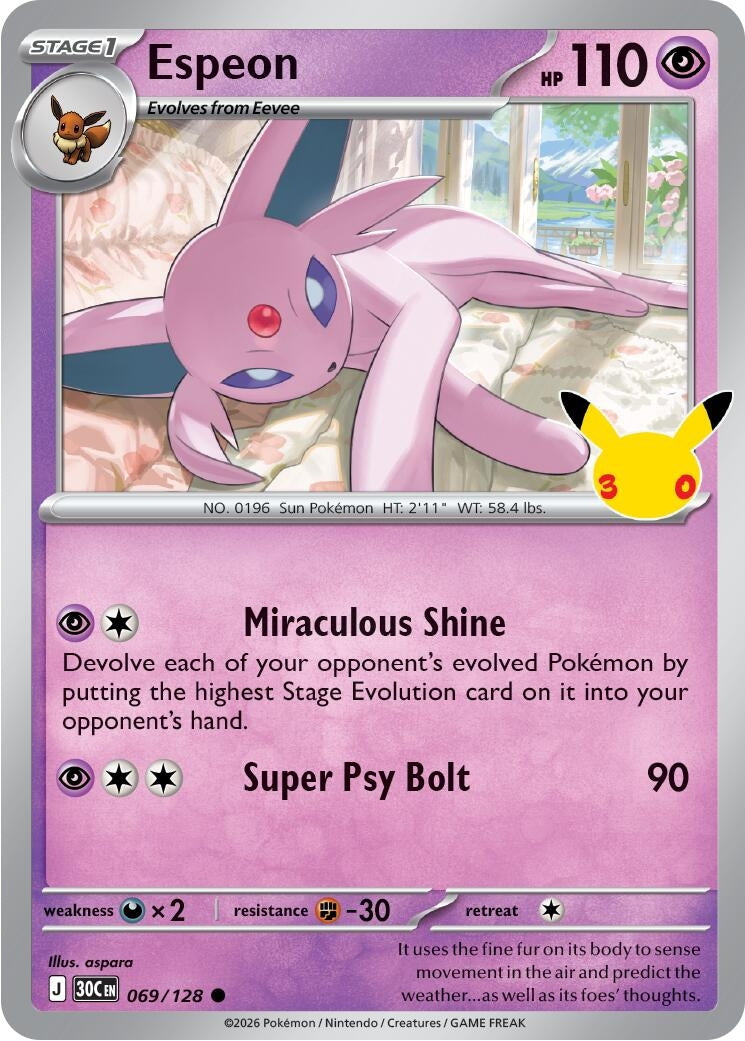 Image for Espeon (069/128) (ME: 30th Celebration) (30C) - Pokemon