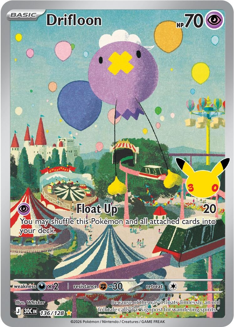 Image for Drifloon (136/128) (ME: 30th Celebration) (30C) - Pokemon