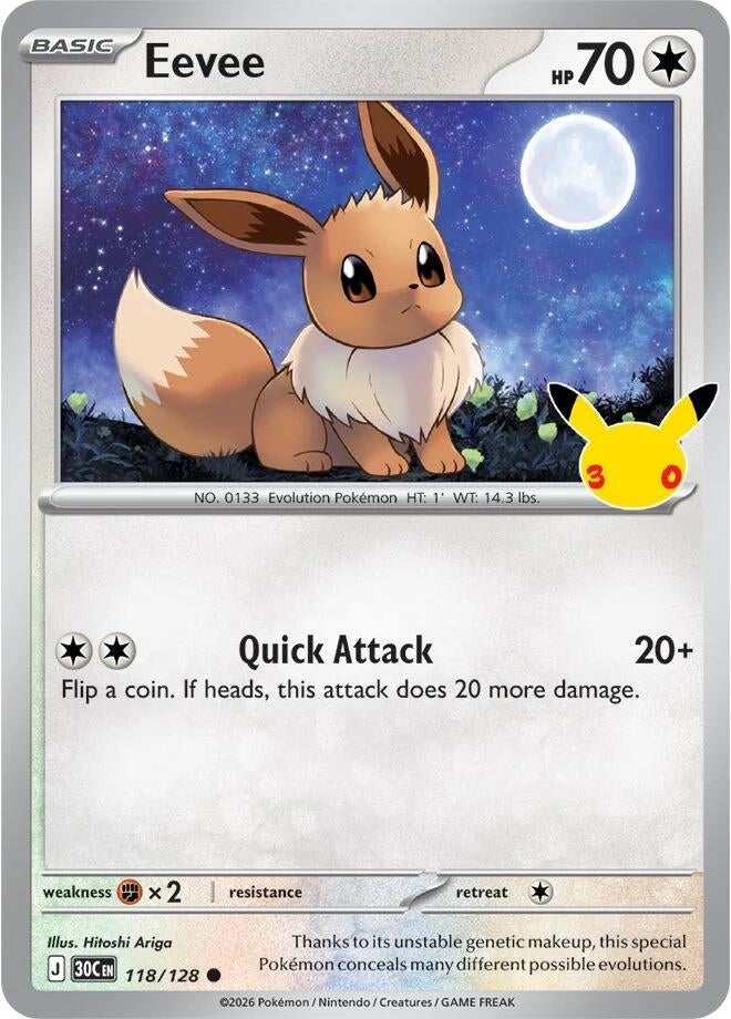 Image for Eevee (118/128) (ME: 30th Celebration) (30C) - Pokemon