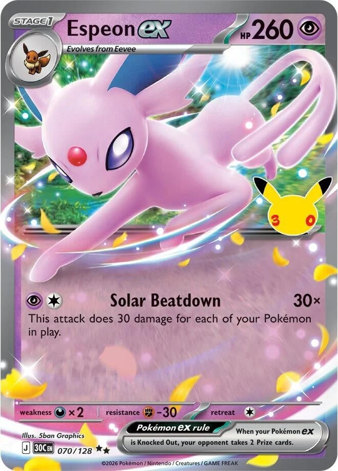 Image for Espeon ex (070/128) (ME: 30th Celebration) (30C) - Pokemon