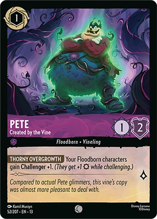 Image for Pete - Created by the Vine (52/207) (Attack of the Vine!) (13) - Disney Lorcana