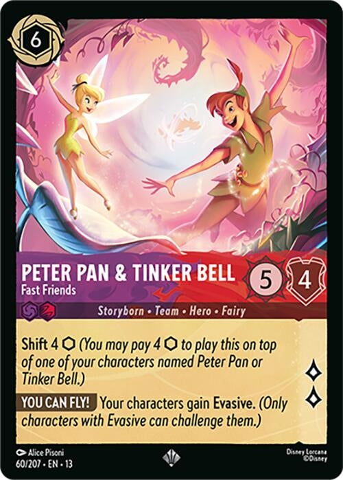 Image for Peter Pan & Tinker Bell - Fast Friends (60/207) (Attack of the Vine!) (13) - Disney Lorcana