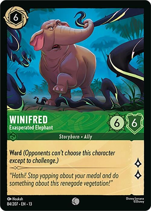 Image for Winifred - Exasperated Elephant (84/207) (Attack of the Vine!) (13) - Disney Lorcana