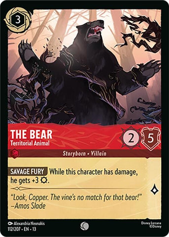Image for The Bear - Territorial Animal (112/207) (Attack of the Vine!) (13) - Disney Lorcana
