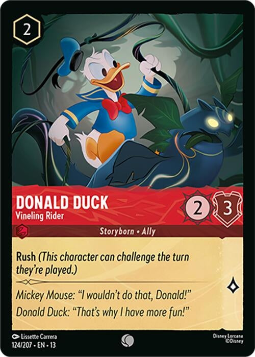 Image for Donald Duck - Vineling Rider (124/207) (Attack of the Vine!) (13) - Disney Lorcana