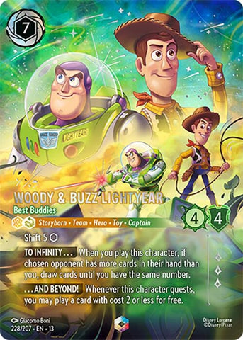 Image for Woody & Buzz Lightyear - Best Buddies (Enchanted) (228/207) (Attack of the Vine!) (13) - Disney Lorcana