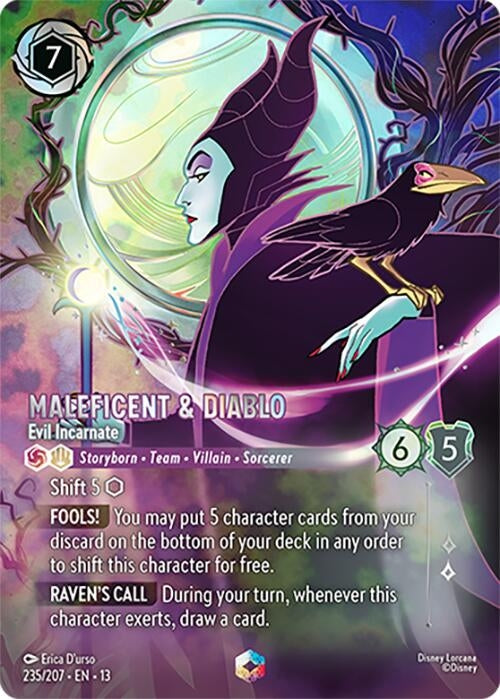 Image for Maleficent & Diablo - Evil Incarnate (Enchanted) (235/207) (Attack of the Vine!) (13) - Disney Lorcana