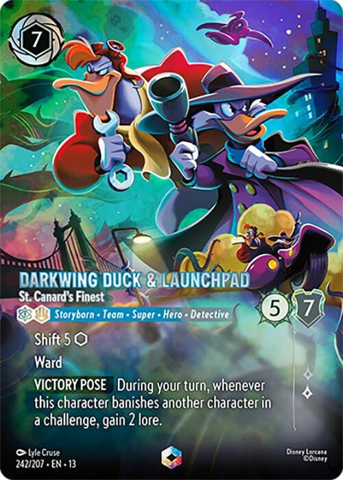 Image for Darkwing Duck & Launchpad - St. Canard's Finest (Enchanted) (242/207) (Attack of the Vine!) (13) - Disney Lorcana