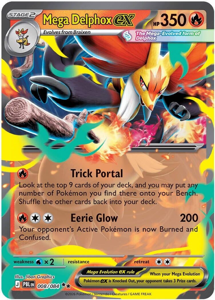 Mega Delphox ex (008/084) (ME05: Pitch Black) Pokemon