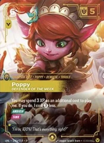 Image for Poppy, Defender of the Meek (Alternate Art) (178a/219) (Riftbound Organized Play Promotional Cards) (OPP) - Riftbound: League of Legends Trading Card Game