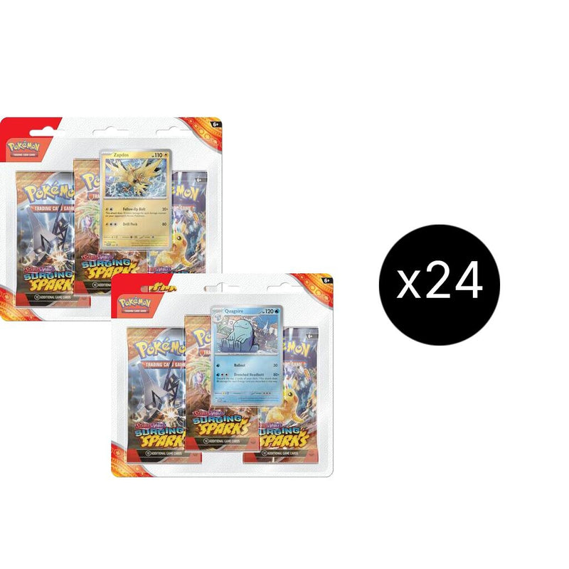 Image for Surging Sparks 3 Pack Blisters Case - Pokemon