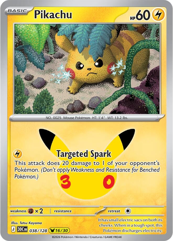 Image for Pikachu (038/128) (ME: 30th Celebration) (30C) - Pokemon