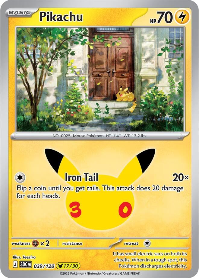 Image for Pikachu (039/128) (ME: 30th Celebration) (30C) - Pokemon