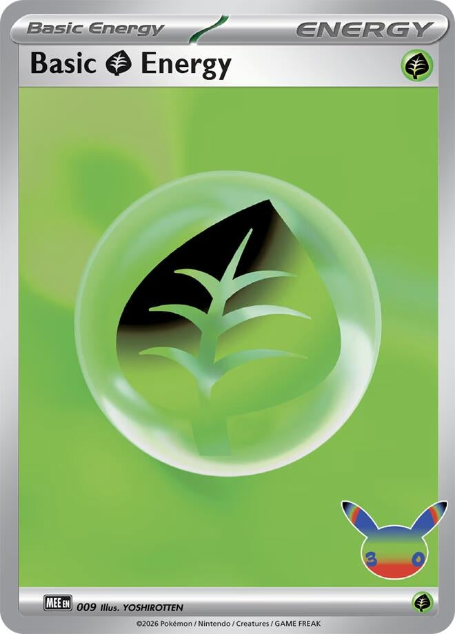 Image for Basic Grass Energy - 009 (30th Celebration) (009) (MEE: Mega Evolution Energies) (MEE) - Pokemon