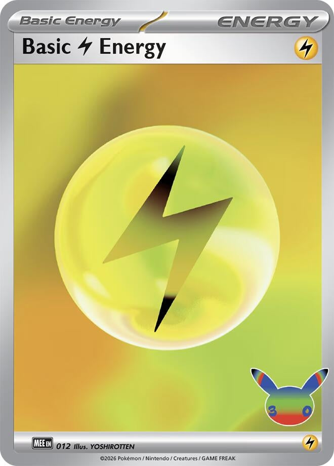 Image for Basic Lightning Energy - 012 (30th Celebration) (012) (MEE: Mega Evolution Energies) (MEE) - Pokemon