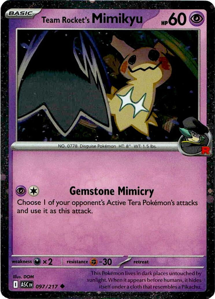 Image for Team Rocket's Mimikyu - 097/217 (Cosmos Holo) (097/217) (Blister Exclusives) (BLE) - Pokemon