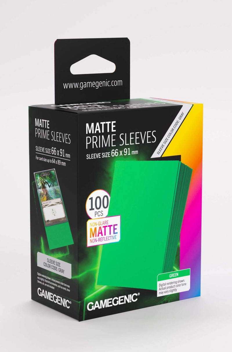 Image for GameGenic Matte Prime Sleeves - Green (100-Pack) - Card Sleeves