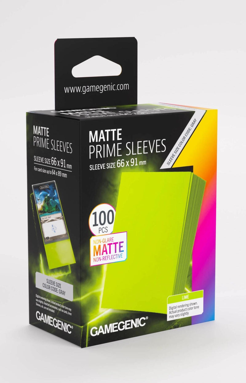 Image for GameGenic Matte Prime Sleeves - Lime (100-Pack) - Card Sleeves