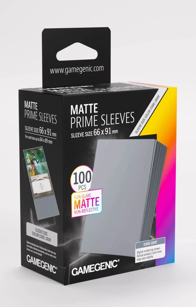 Image for GameGenic Matte Prime Sleeves - Dark Gray (100-Pack) - Card Sleeves