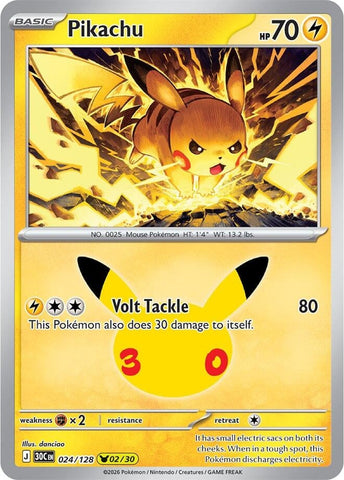 Pikachu (024/128) (ME: 30th Celebration) Pokemon
