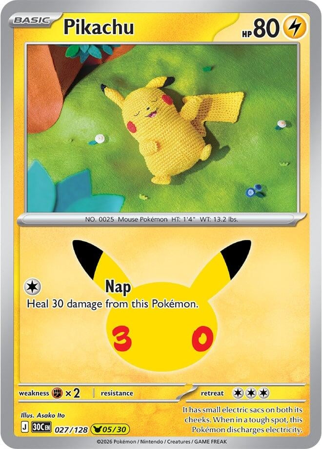 Pikachu (027/128) (ME: 30th Celebration) Pokemon