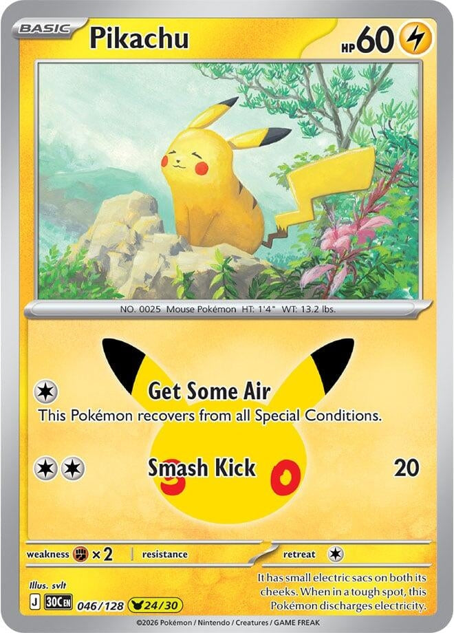 Pikachu (046/128) (ME: 30th Celebration) Pokemon