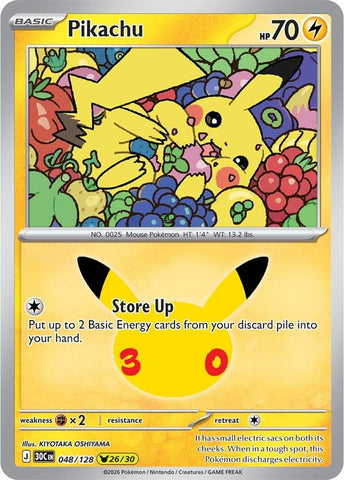 Image for Pikachu (048/128) (ME: 30th Celebration) (30C) - Pokemon