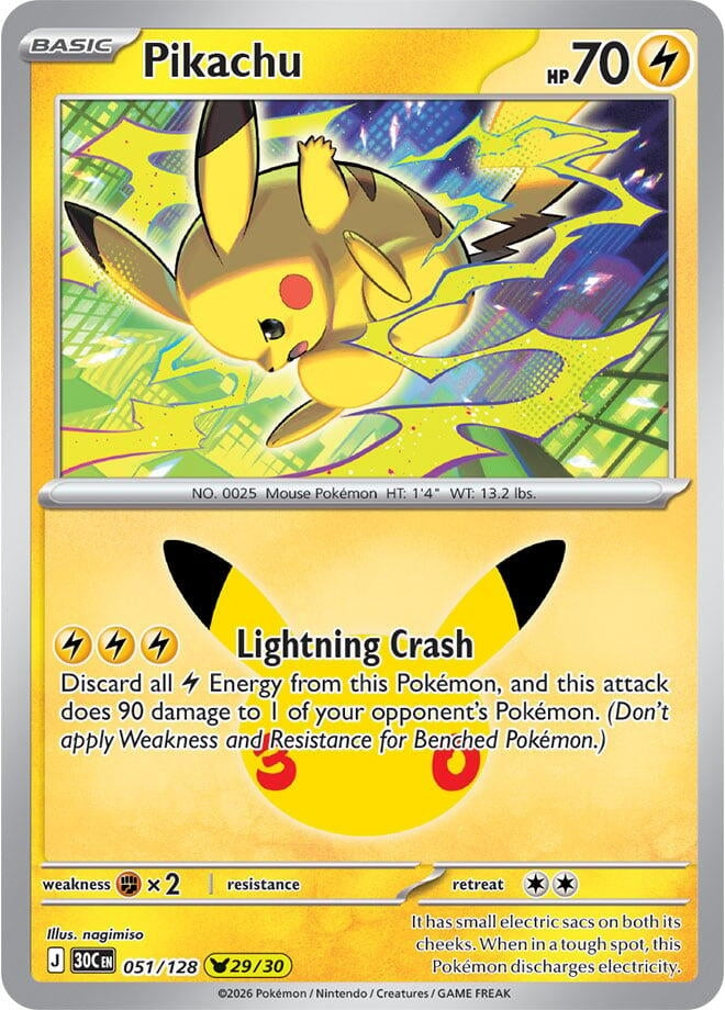 Pikachu (051/128) (ME: 30th Celebration) Pokemon