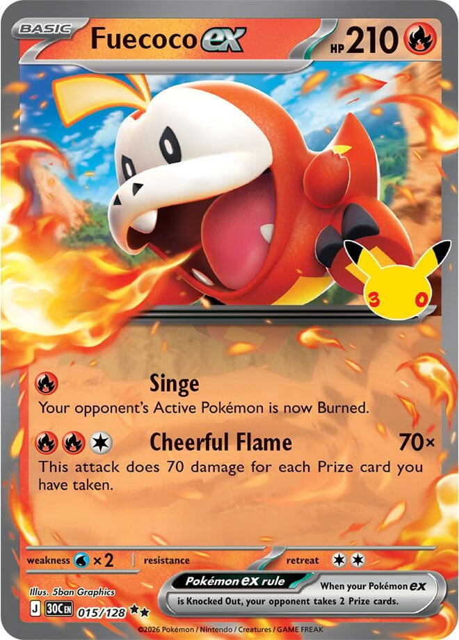Fuecoco ex (015/128) (ME: 30th Celebration) Pokemon
