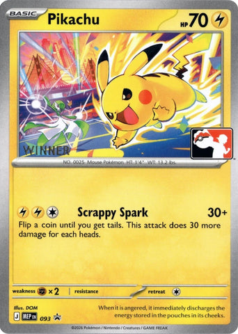 Image for Pikachu - 093 (Winner) (093) (ME: Mega Evolution Promo) (MEP) - Pokemon