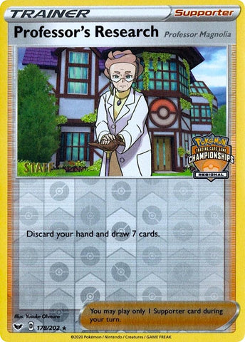 Image for Professor's Research [Professor Magnolia] - 178/202 (Regional Championships) [Staff] (178/202) (League & Championship Cards) (PR) - Pokemon