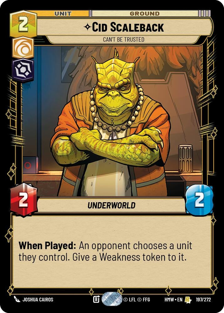 Image for Cid Scaleback - Can't Be Trusted (197/272) (Homeworlds) (HMW) - Star Wars: Unlimited