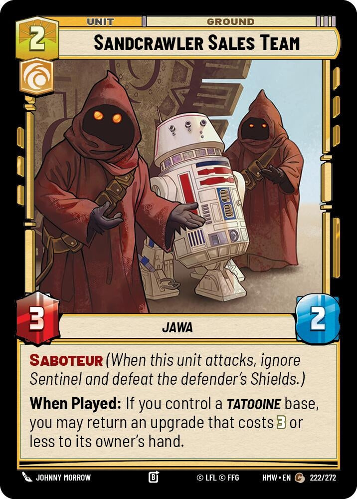 Image for Sandcrawler Sales Team (222/272) (Homeworlds) (HMW) - Star Wars: Unlimited
