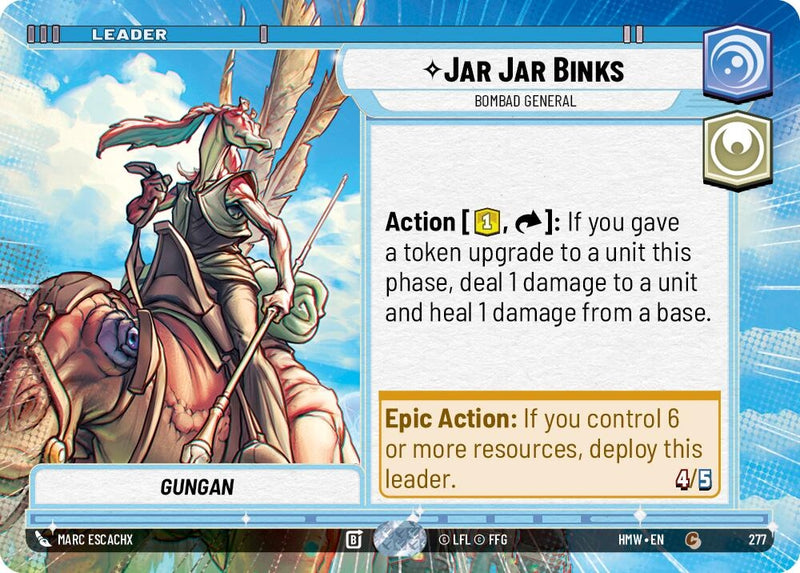 Image for Jar Jar Binks - Bombad General (Hyperspace) (277) (Homeworlds) (HMW) - Star Wars: Unlimited
