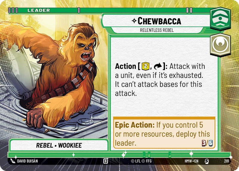 Image for Chewbacca - Relentless Rebel (Hyperspace) (281) (Homeworlds) (HMW) - Star Wars: Unlimited