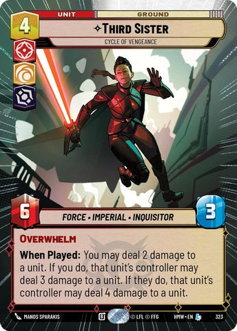 Image for Third Sister - Cycle of Vengeance (Hyperspace) (323) (Homeworlds) (HMW) - Star Wars: Unlimited