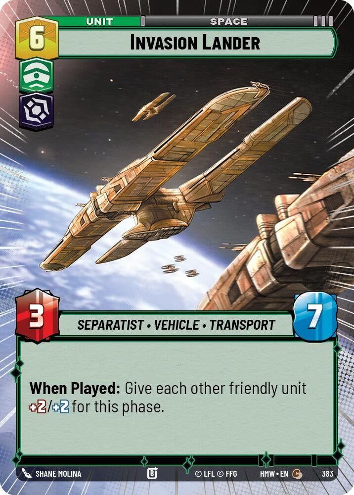 Image for Invasion Lander (Hyperspace) (383) (Homeworlds) (HMW) - Star Wars: Unlimited