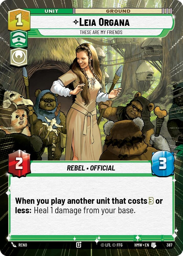 Image for Leia Organa - These Are My Friends (Hyperspace) (387) (Homeworlds) (HMW) - Star Wars: Unlimited