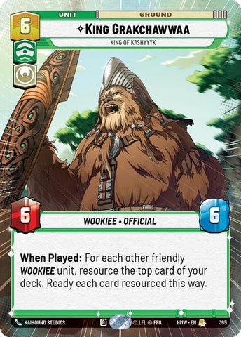 Image for King Grakchawwaa - King of Kashyyyk (Hyperspace) (395) (Homeworlds) (HMW) - Star Wars: Unlimited