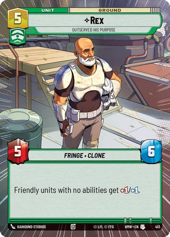 Image for Rex - Outserved His Purpose (Hyperspace) (413) (Homeworlds) (HMW) - Star Wars: Unlimited