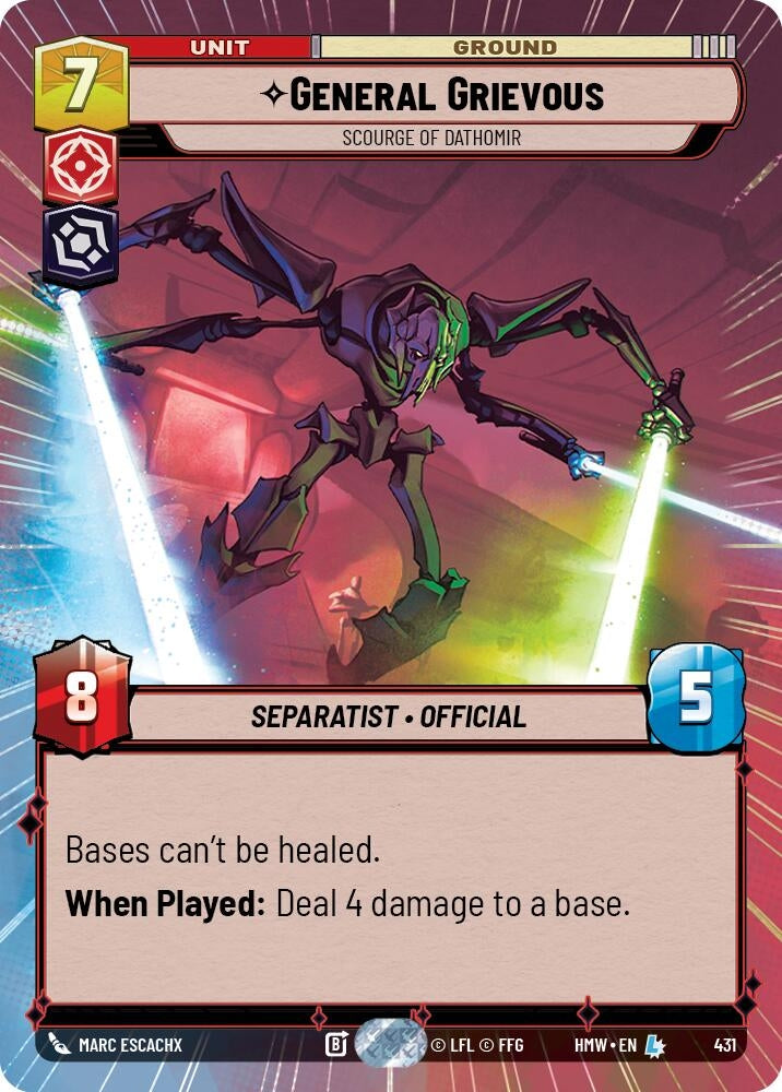 Image for General Grievous - Scourge of Dathomir (Hyperspace) (431) (Homeworlds) (HMW) - Star Wars: Unlimited
