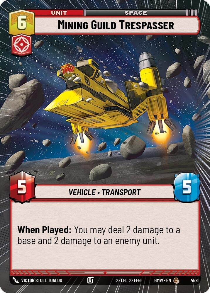 Image for Mining Guild Trespasser (Hyperspace) (458) (Homeworlds) (HMW) - Star Wars: Unlimited