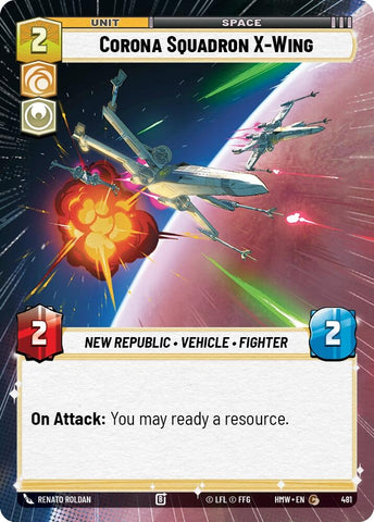 Image for Corona Squadron X-Wing (Hyperspace) (481) (Homeworlds) (HMW) - Star Wars: Unlimited